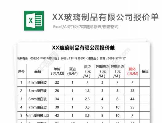 江西制作玻璃制品报价表（江西省玻璃厂名录）